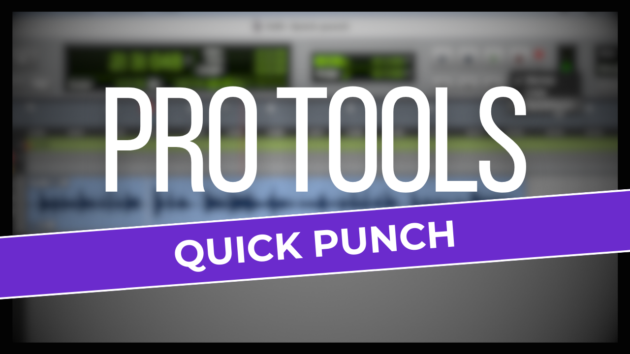 How To Use QUICK PUNCH In Pro Tools